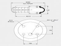 空气弹簧 Air spring 空气式单层气囊 工业机械设备四安装孔定位应用 JW1-5360 1B5360 JW360-140-1 FS530-11 FS530-14 W01-358-7640 W01-M58-6100&nbsp;SP1B34