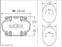 JW1-5002+机械设备单层橡胶空气弹簧气囊垫822419002 JBF112/93-1 JBF112-93-1 SP1B05 1B7070 EB-165-65 EB-165-65/36487 EB-165-65 36487 EB165-65 EB16565 EB 165 65
