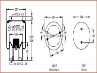 卡车挂车拖车汽车空气弹簧气囊 Air spring airbag air of Truck FT3498608-KP FT3498608 1529768 W01-M58-8608 W01M588608 1V8608 21229214 W01-R88-8608 1V15MPW-7 1T17DJ-6 V1DK25B1 198608KP 92605 1026010 136602 38608KPP W01R888608 52360