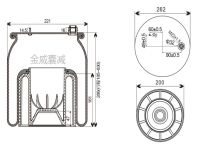 JW6173奔驰卡车空气弹簧气囊 160MM 9613204721 9613205521 9613207021 9613205521 Air spring airbag of Benz Truck A9613206921 SP556173-KP A9613204221 A9613204621 A9613205421 6173NP40 6173NP42